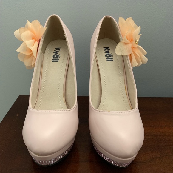 Kvoll Platform High Heel Flower pink Pumps crystal - Picture 4 of 4